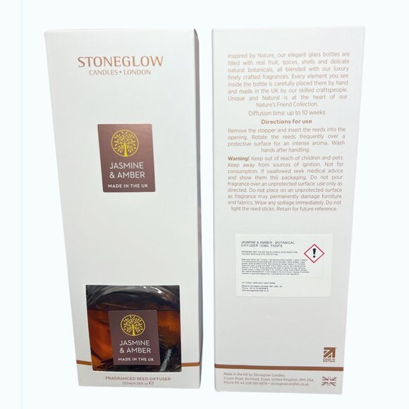 NEW Stoneglow Candles Jasmine & Amber Fragranced Reed Diffuser - 4.06 fl oz - Picture 5 of 5
